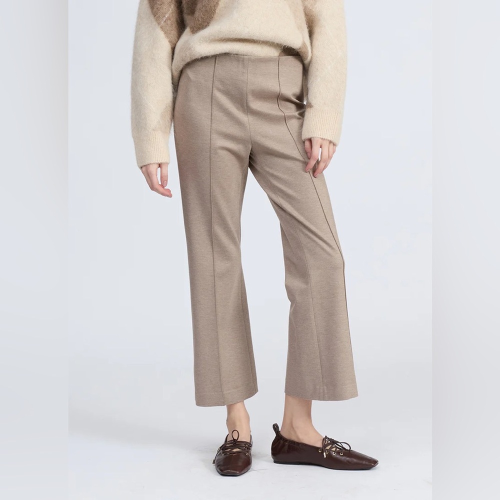 (RG-6) Rag & Bone Irina Ponte Kick Flare Pant In Heather Oatmeal - Picture 5 of 7
